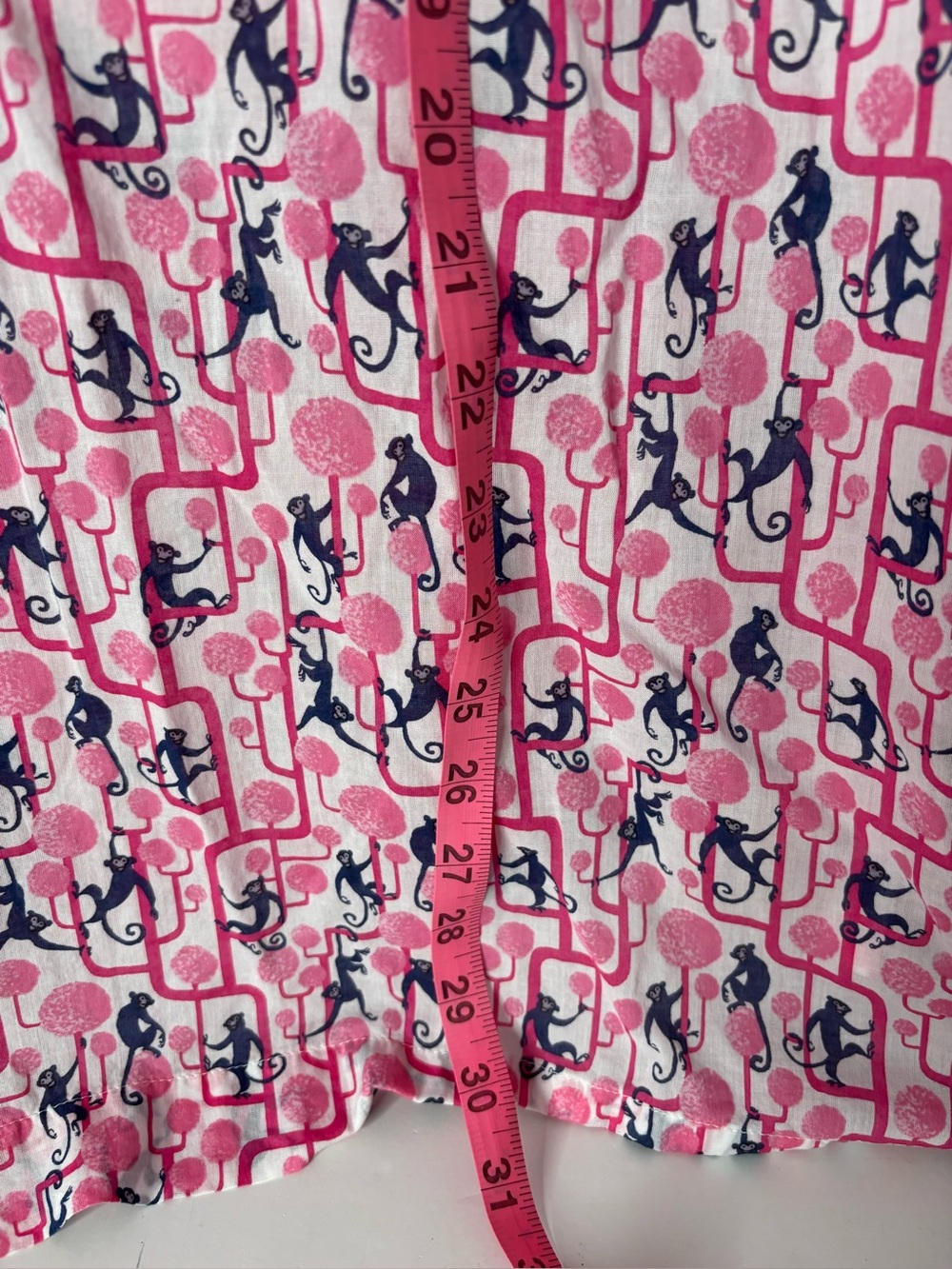 Talbots Pink Printed Tunic with Navy Motif and Trim - Picture 5 of 7